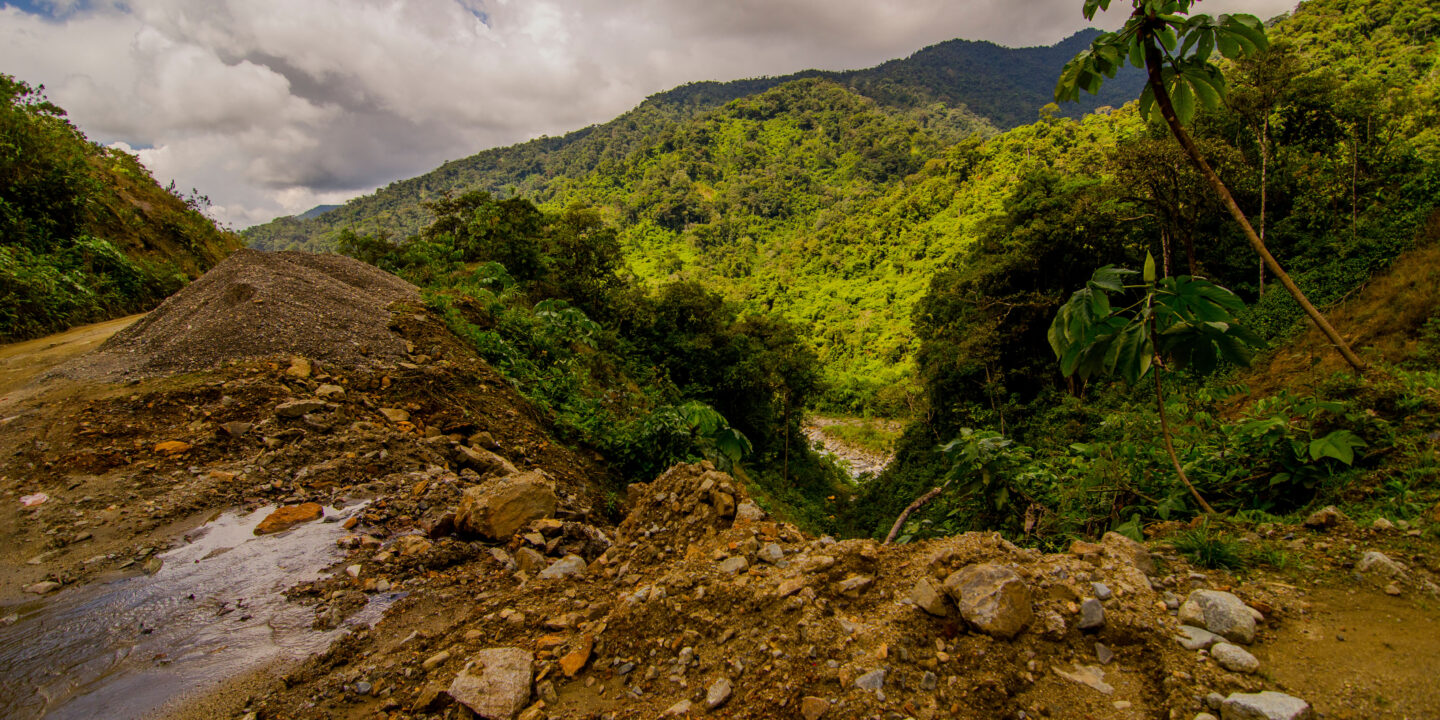 A road in the Manu National Park in Madre de Dios, Peru.