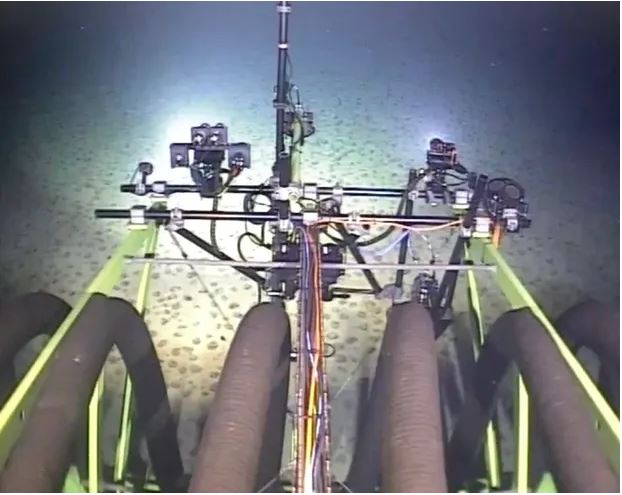 Deep-sea mining robot Patania II is trialled in the Pacific Ocean, in April 2021