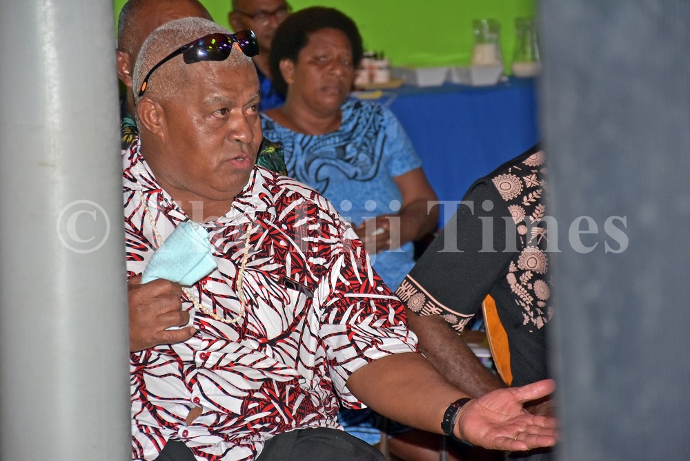 Drauniivi villager Jone Kumidamu raises his concerns during the Fiji Water Environment Impact Assessment Public Consultation at the Tavua Hotel. Picture: REINAL CHAND
