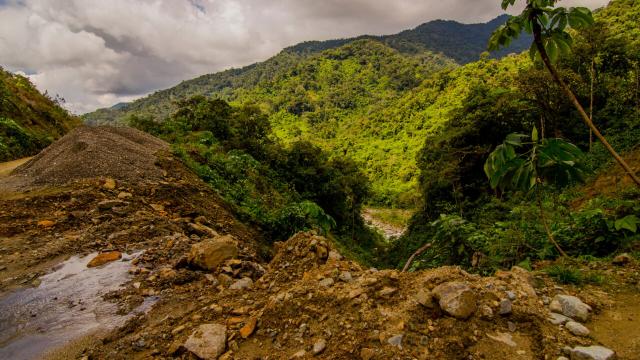 A road in the Manu National Park in Madre de Dios, Peru.